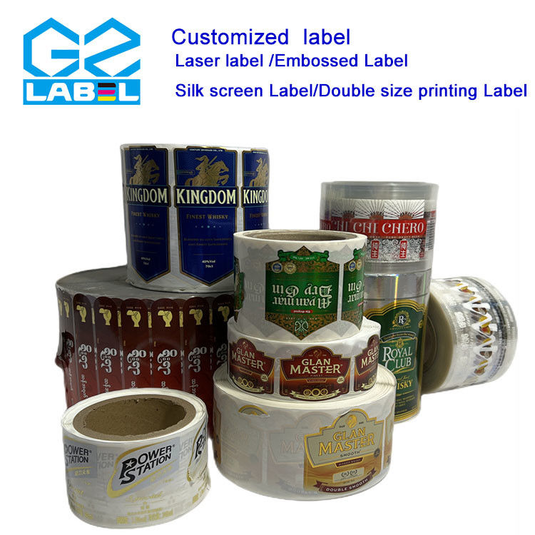 Etykieta butelki papierowej z błyszczącym wykończeniem z papieru, łatwy do nakładania i usuwania