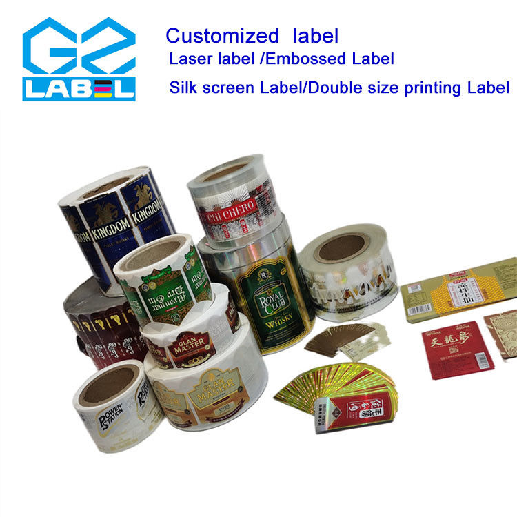 Etykieta butelki papierowej z błyszczącym wykończeniem z papieru, łatwy do nakładania i usuwania