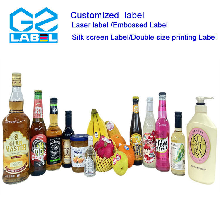 Etykieta butelki papierowej z błyszczącym wykończeniem z papieru, łatwy do nakładania i usuwania